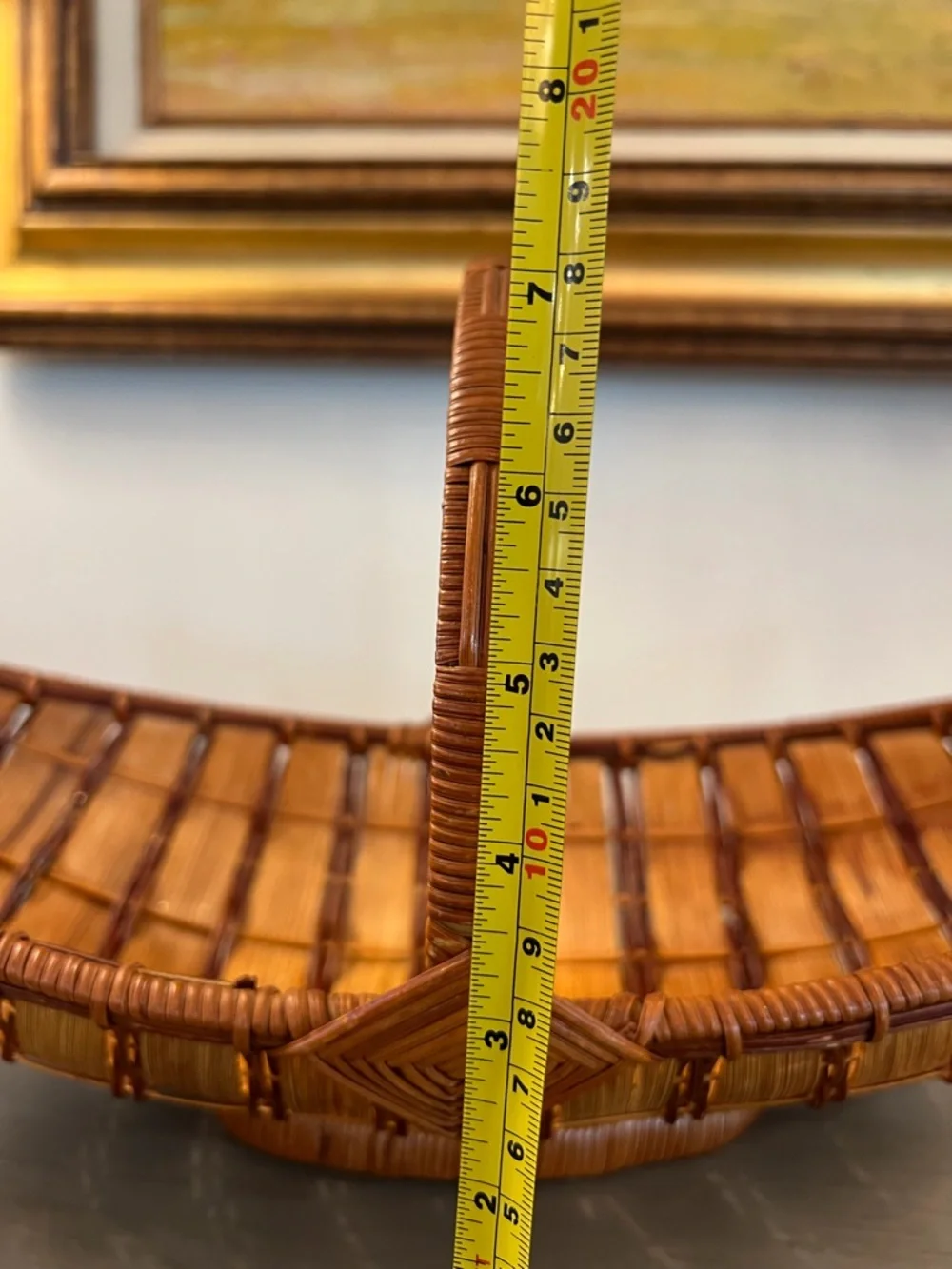 Vintage Japanese Ikebana Boat Basket Hand Woven Eye Of God Flowers Bread Fruit